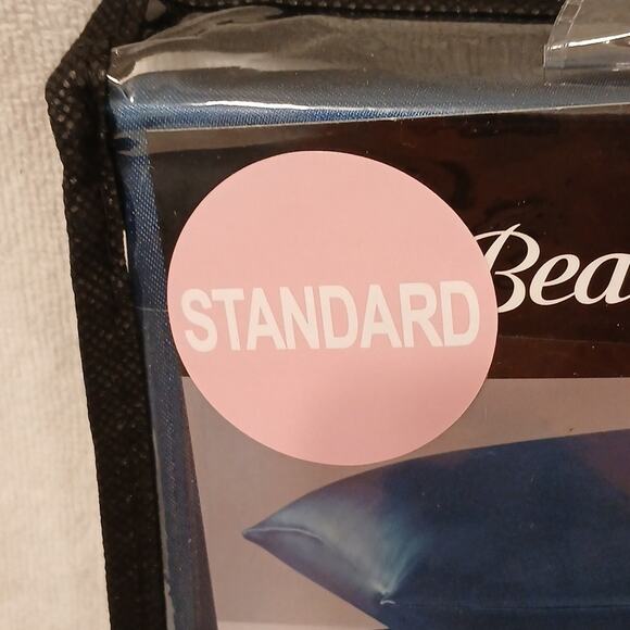 2 Pc Beautyrest STANDARD Satin Pillowcases BLUE Silky Therapeutic Ha… - Picture 9 of 9